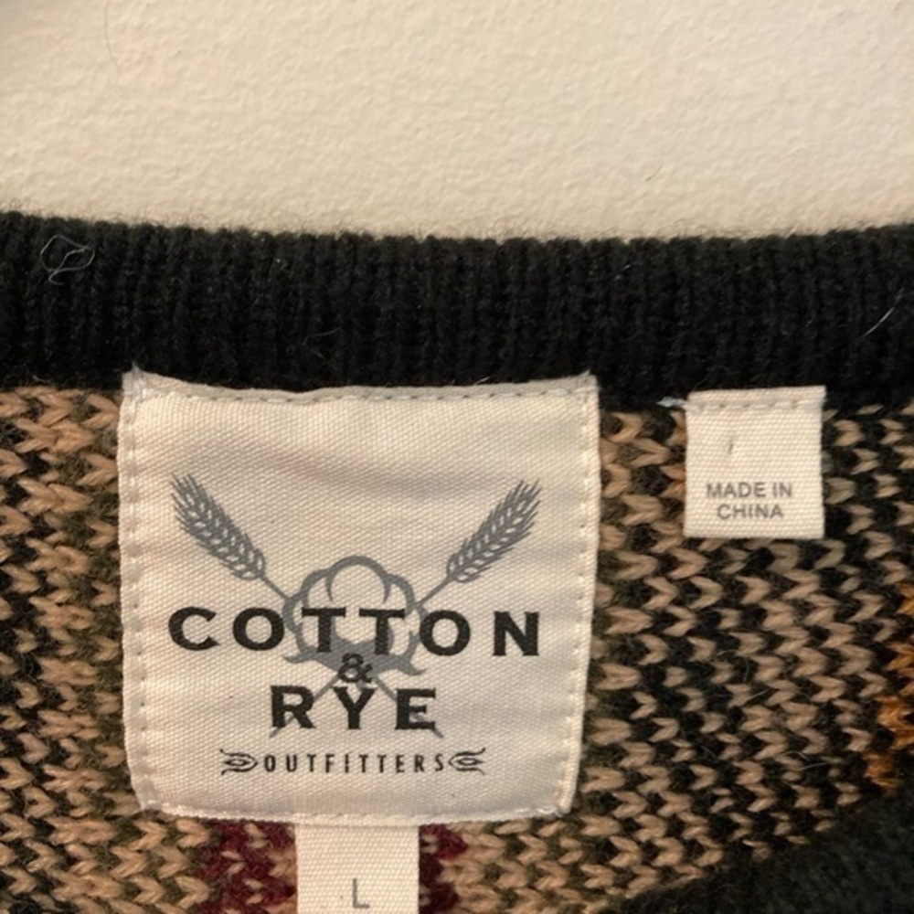 Cotton & Rye Outfitters Poncho Sweater Black Southwest Aztec Cape Sz L Fringe - Picture 5 of 10
